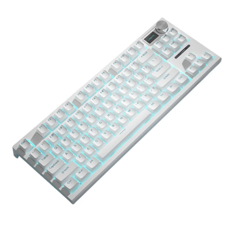 Imagem -05 - Langtu Lt84 Teclado Mecânico com Fio Tri-modo Botão Mecânico Tela Digital Lado Gelo Azul Lightrgb Luz Teclado Personalizado