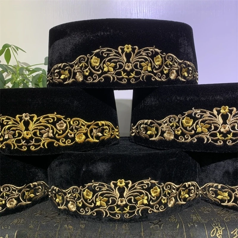 Casquettes musulmanes pour hommes vêtements produits fisques turquie livraison gratuite prière malaisienne bateau chapeau Kippa islamique Kufi Topi noir 03157