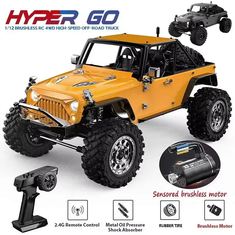 MJX Hyper Go H12Y+ 1：12 4WD RC Car Professional Off-Road Racing 12km/H Sensored Brushless Motor 2.4G Remote Control Cars Truck