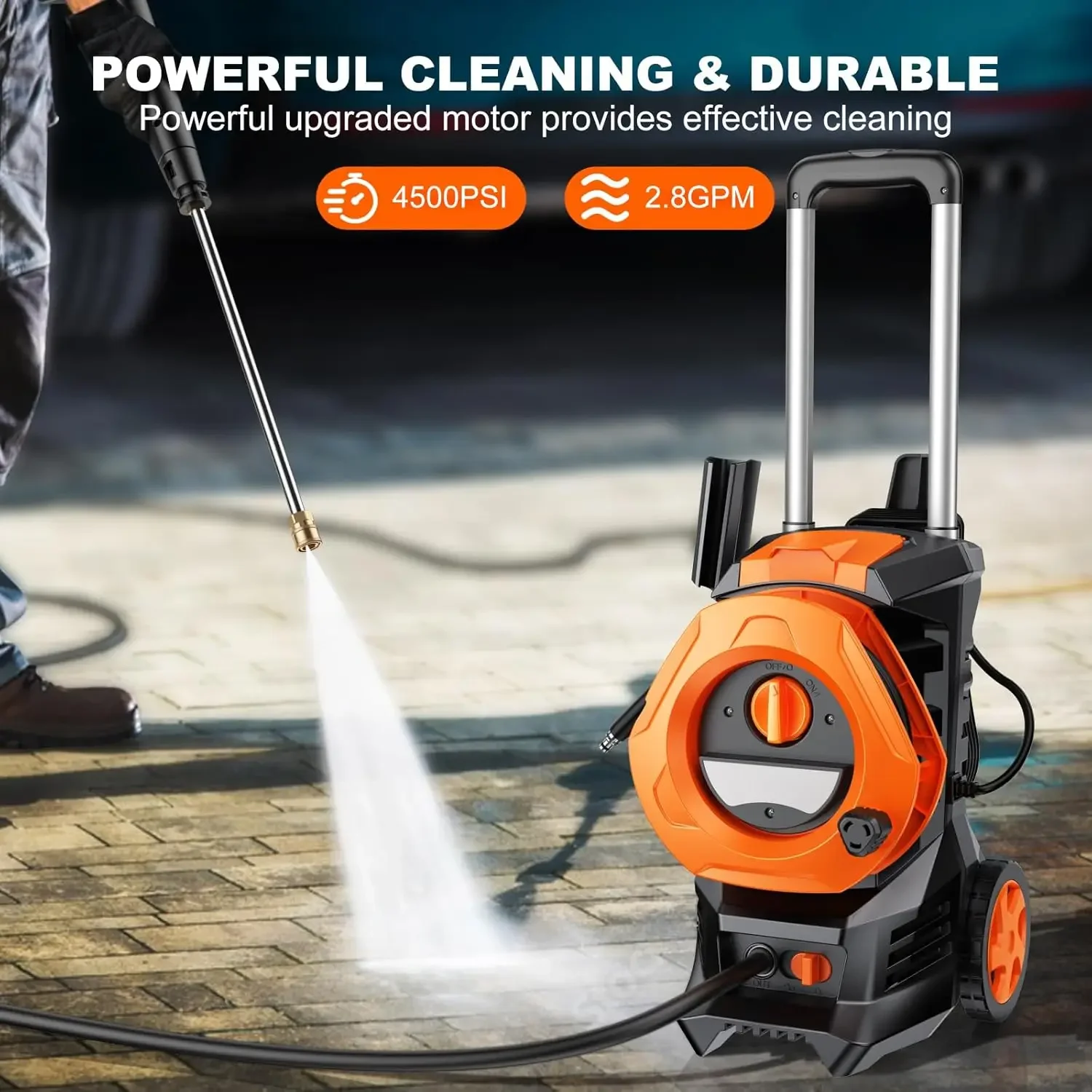 Electric Pressure Washer 4500 PSI - 2.8GPM High Pressure Power Washer 1800W Portable Pressure Cleaner Machine with 4 Nozzles