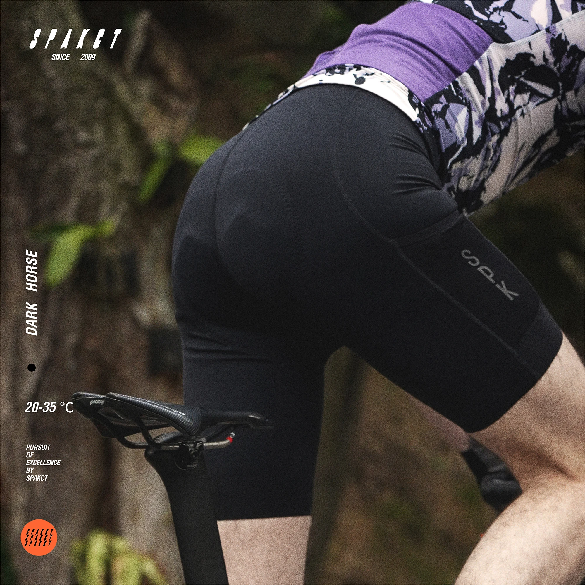 

Spakct men's cycling shorts with pockets, suspenders, Italian cut saddle, suitable for mountain bike, road bike, summer cycling