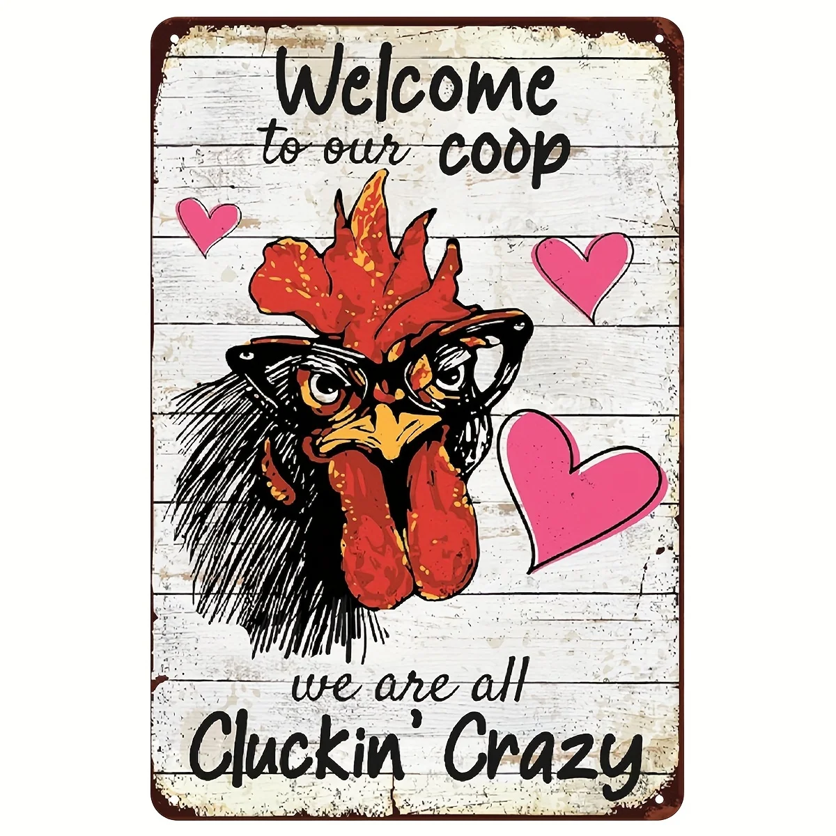 1pc Retro Metal Aluminum Sign, Chicken Coop Tin Sign, Funny Wall Art Decor, Vintage Garage Wall Decor, Cafe Bar Club Living Room