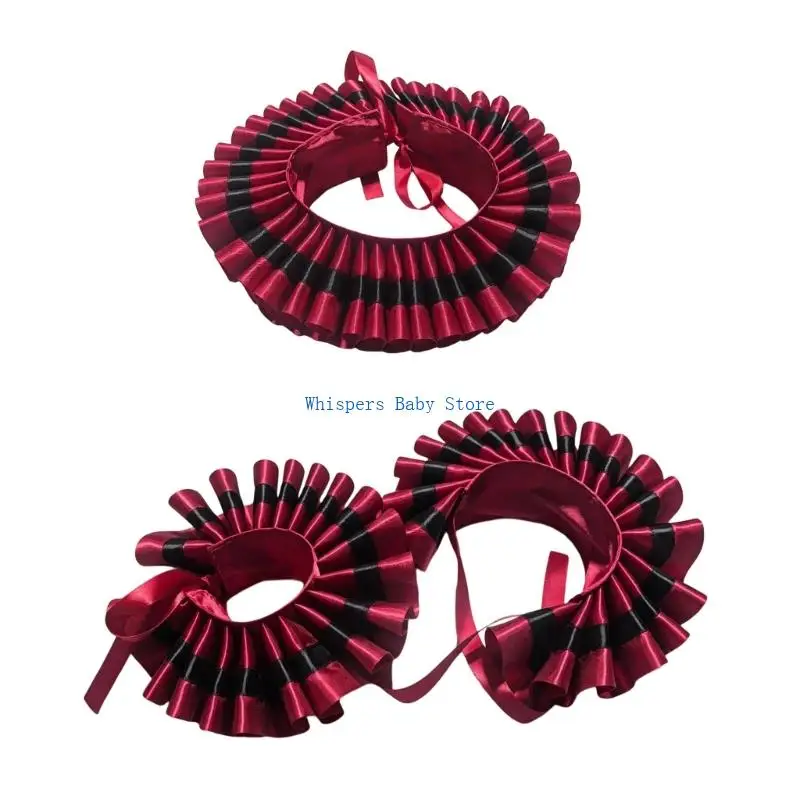 U90E Stylish Ruffle Neck Collar Lightweight Polyester False Collar Costume Outfit Easy To Wear For Women Men