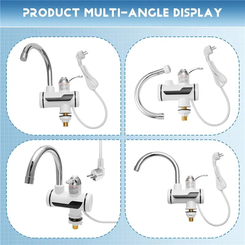 Best-1 PCS Electric Kitchen Hot Water Faucet Heater Tap Cold Heating Faucet Tankless Water Heater EU Plug view 3