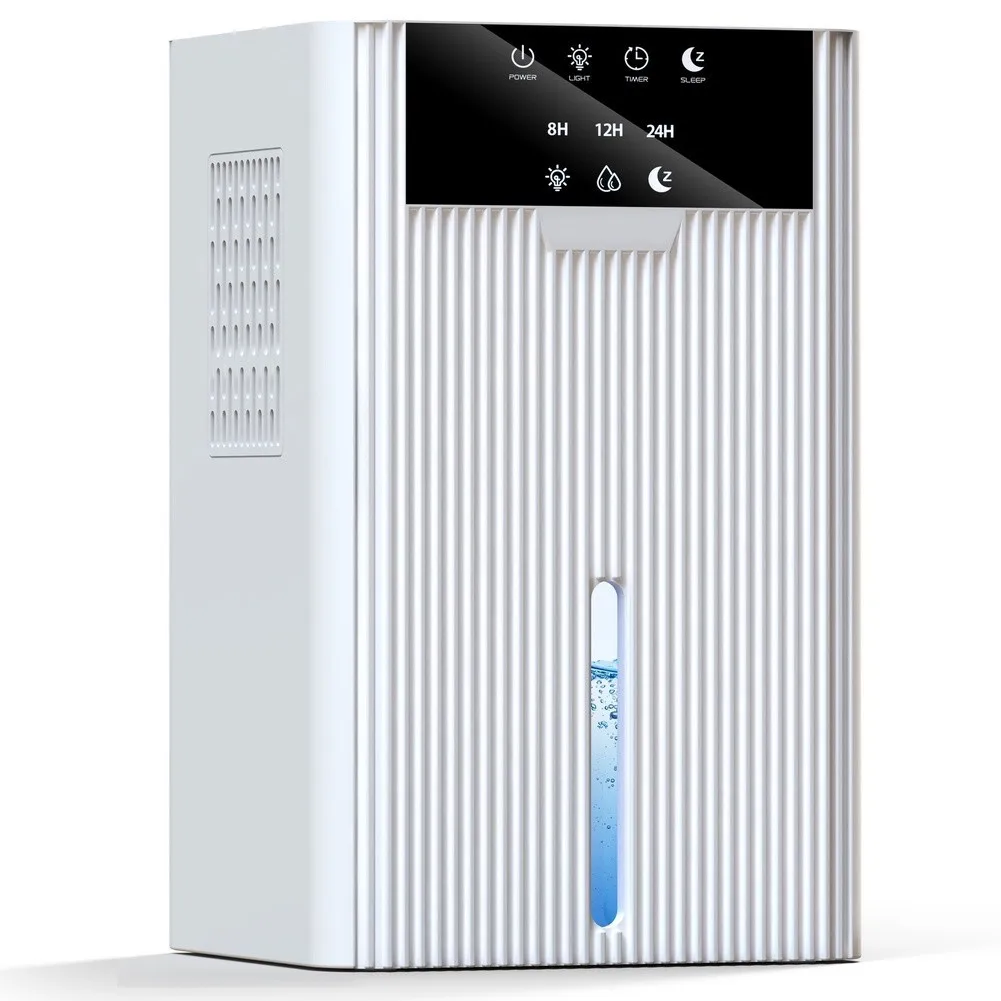 Compact Dehumidifier with 7-Color Night Light and 24-Hour Timer for Dampness Reduction in Spaces up to 25 Sq M
