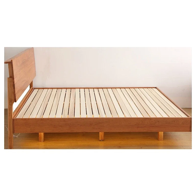 

Nordic all solid wood bed 1.5 log simple furniture master bedroom retro suspension
