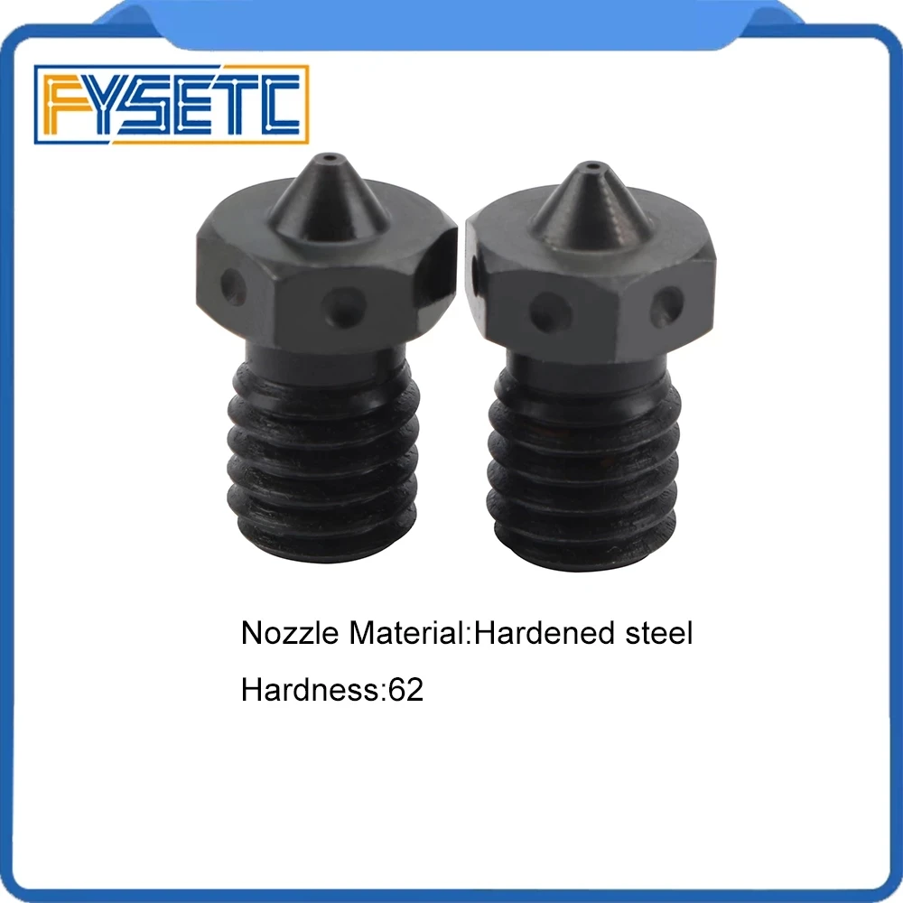 

5pcs Nozzle Hardened Steel V6 Nozzles For High Temperature 3D Printing PEI PEEK Carbon Fiber Filament For Aero Hotend