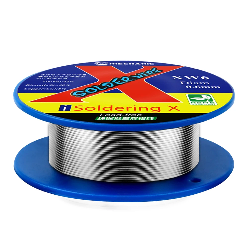 Fio de solda sem chumbo mecânico de baixa temperatura 138 xw5 xw6 40g 0.5 0.6mm para ip x xs 11 pro max reparação solda solda estanho