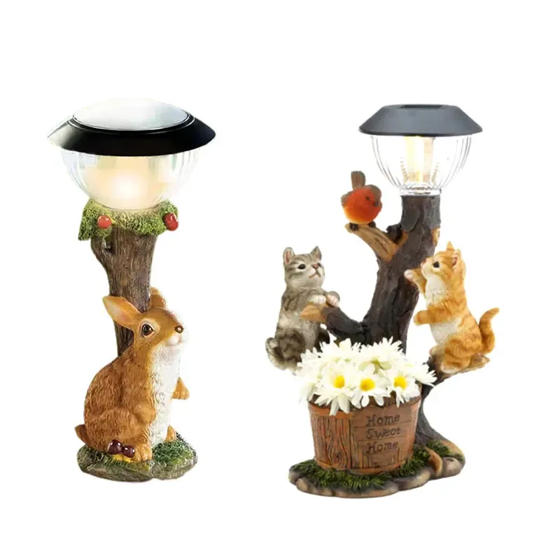 

2024 Resin Solar Squirrel LED Light Statue Waterptoof Outdoor Figure for Pathway Yard Garden Wildlife Landscape Decoration Lamp