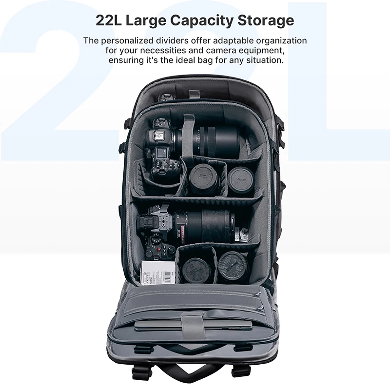 Ulanzi BP09 Camera Backpack 22L Light Travel Large Capacity Storage  Water Resistant Travel Bag Digital SLR Camera Photography