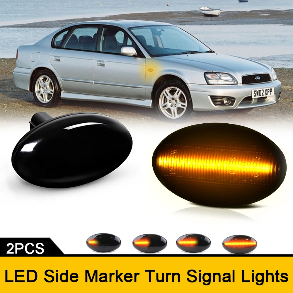 1Pair Dynamic LED Side Turn Signal Repeater Blinker Indicator Lights For Subaru Impreza MK2 Forester MK1 Legacy Liberty Sambar