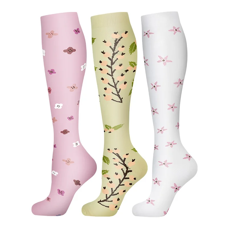 3/6 Paar Kompressionssocken Outdoor-Sport Reiten Kompresse Stretchstrümpfe Krankenschwester Wadendruck Beinsocken Geschwollene Krampfadern – Detail 11