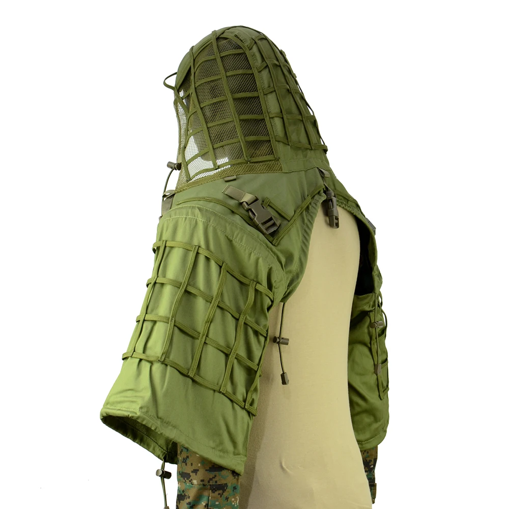 Ghillie Suit Foundation Taktischer Sniper-Mantel Viper Hoods Tarnkleidung für Airsoft Paintball Jagdzubehör, Baumwolle – Detail 14
