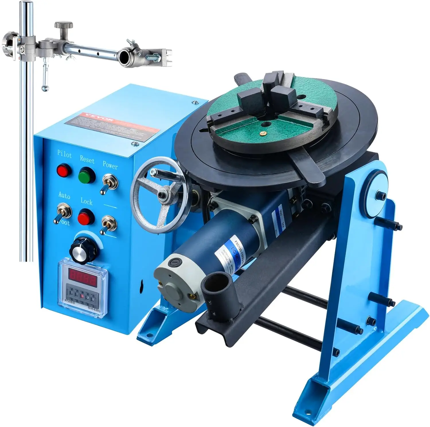 Rotary Welding Positioner 50KG Adjustable 0 90 Turntable for Welding 0 5 6RPM 120W Includes 12 4 Inch 3 Jaw Lathe Chuck Torch