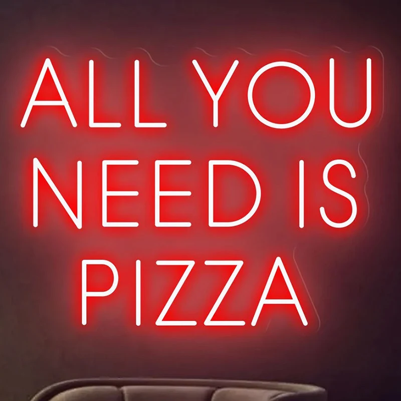 All You Need is Pizza Neon Sign Pizza Led Signs Restaurant Wall Kitchen Decor Neon Food Shop Dining Room Decoration Neon Lights