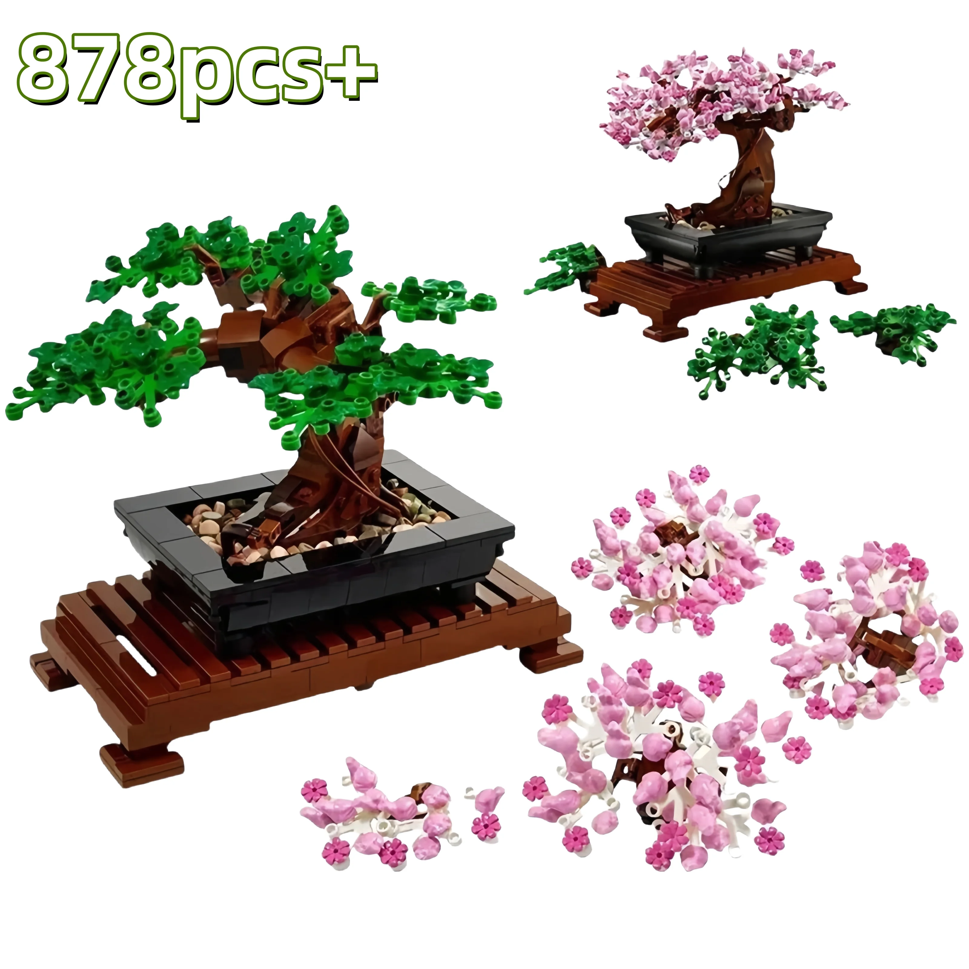 

New MOC Bricks Bonsai Tree Bouquet Perpetual Kits Compatible 10281 Plant Potted Constructor Adults Kids Gifts