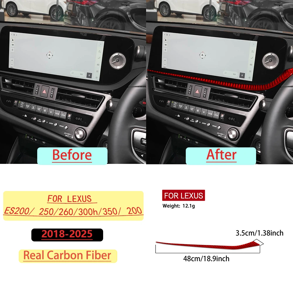 para-lexus-es200-250-260-300h-350-200-2018–2025-adesivos-de-acessorios-em-fibra-de-carbono-real-para-painel-de-navegacao-central