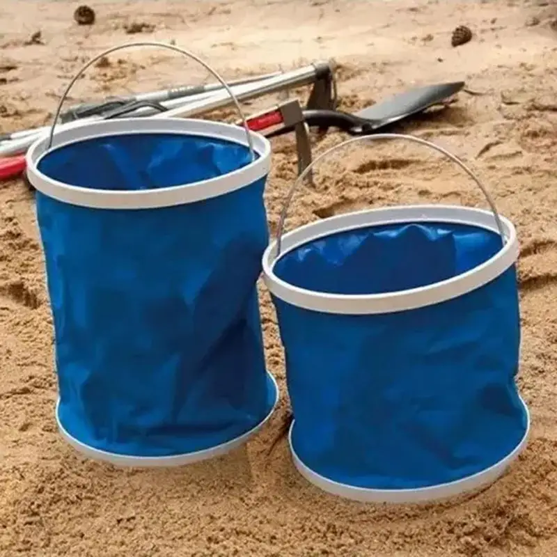 Foldable Water Bucket Portable Camping Bucket Outdoor Basin Bucket Folding Camp Wash Basin Multipurpose Leakproof Fishing Bucket