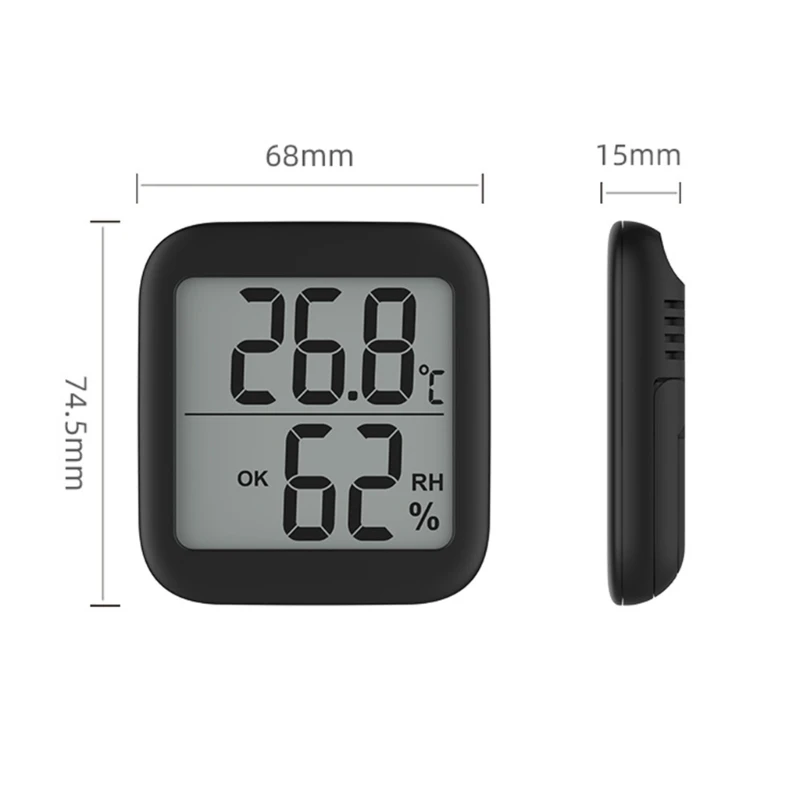 Temperature & Humidity Large LCD Display Thermometer Hygrometer for Home