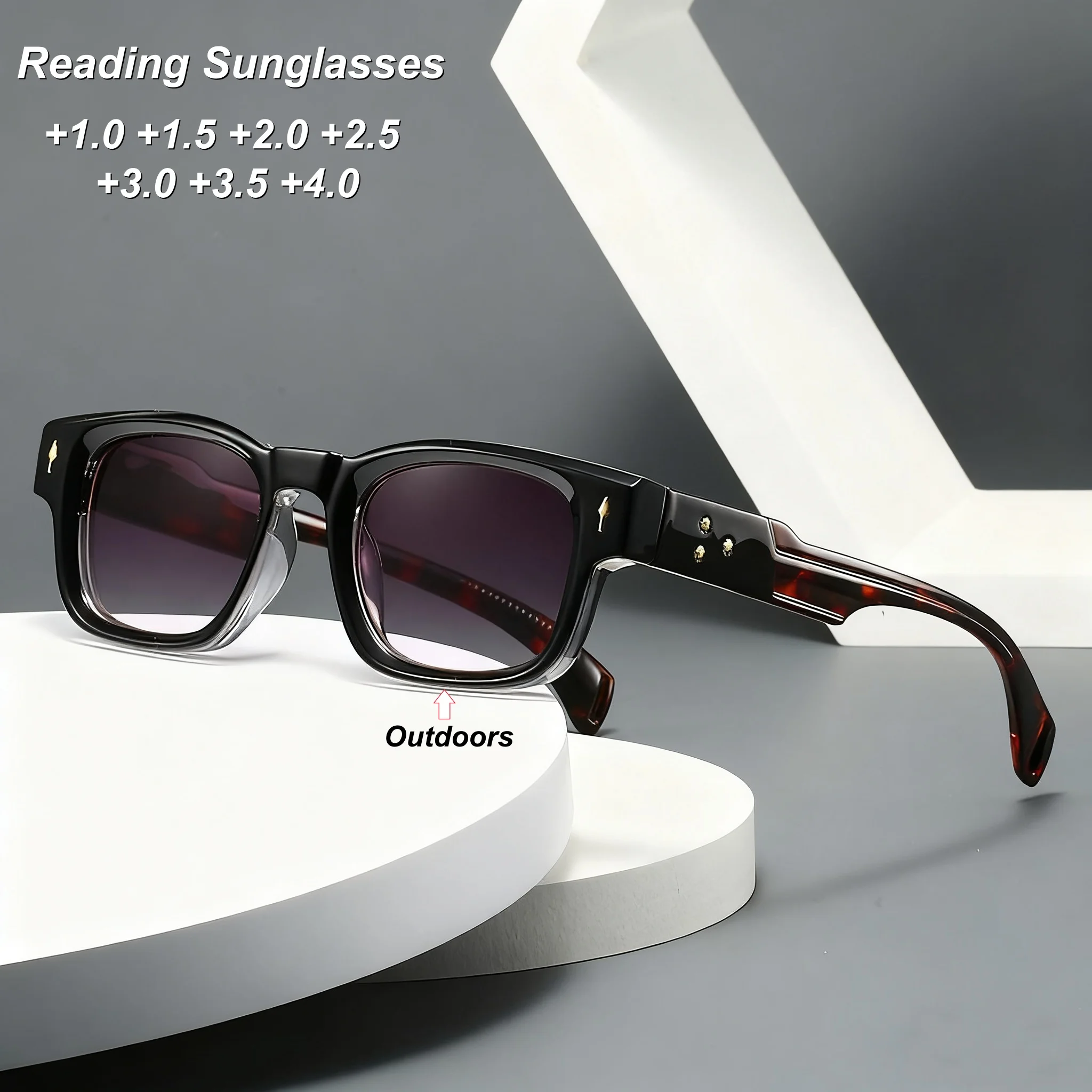 

New Fashionable HD Square Frame Men's Reading Glasses Retro Outdoor Neutral High Quality Multi Color Anti Blue Light Glasses