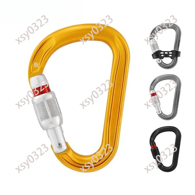 

M038 Pear Shaped Carabiner, Anti-rotation Lightweight Black Lock Hook for Climbing Mountaineering