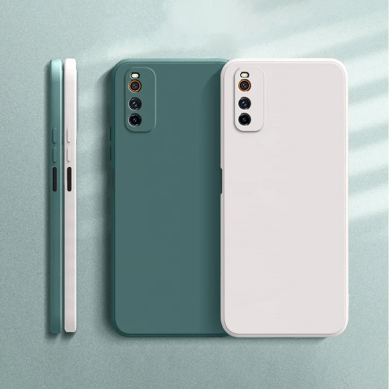 Original Square Liquid Silicone Phone Case for VIVO IQOO Neo 3 Neo3 5G Camera Protection Cute Soft Couple Cover Thin Funda Coque