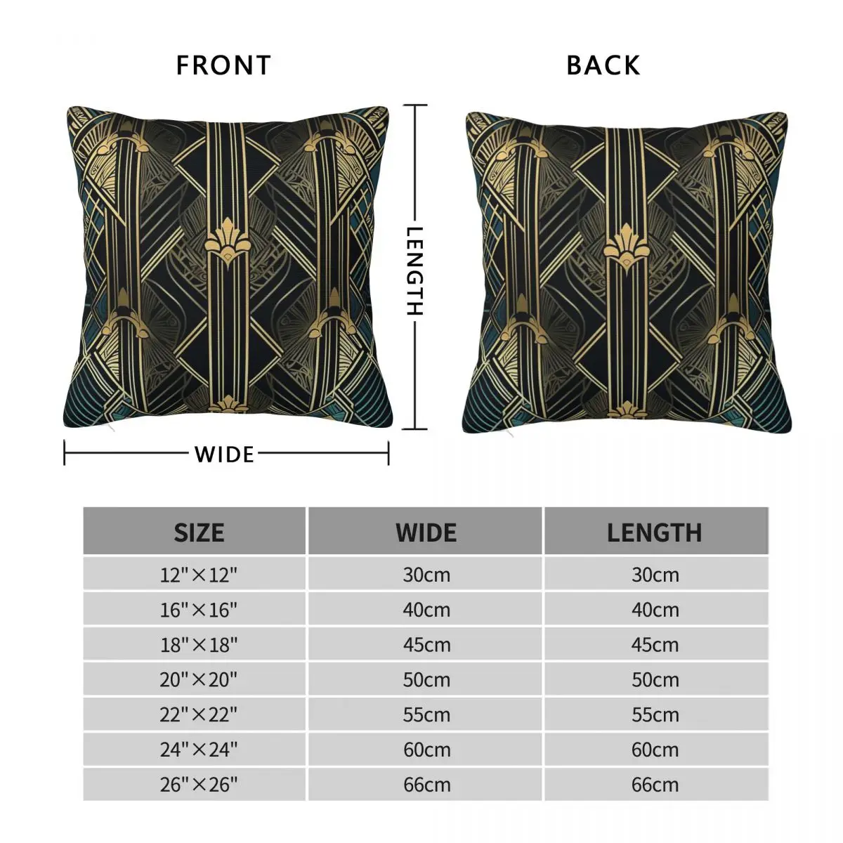 Gilded Timeless Motifs Square Pillowcase Polyester Linen Velvet Pattern Zip Decor Throw Pillow Case Sofa Seater Cushion Cover