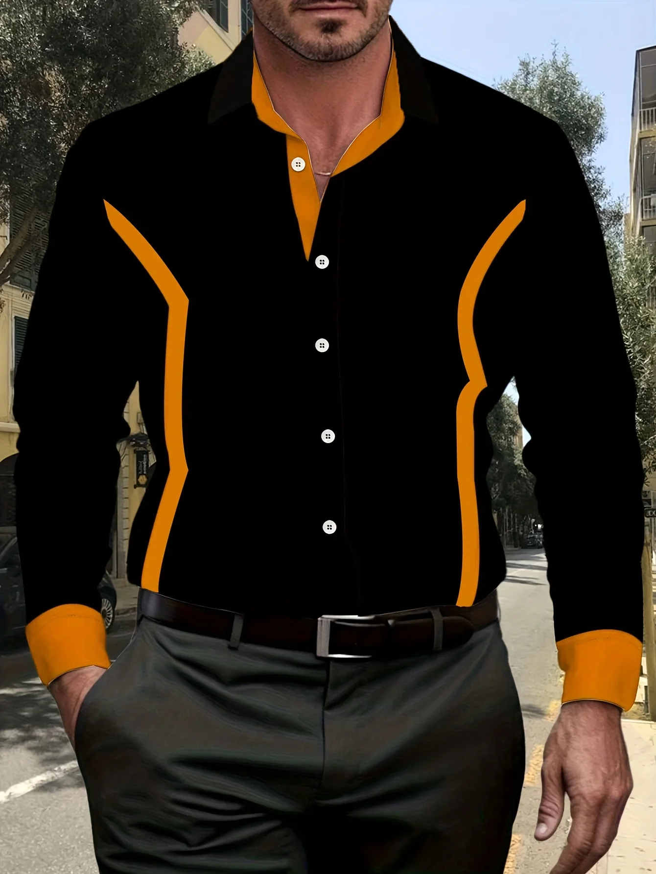 

Мужская цветная лоскутная рубашка с 3D цифровым принтом, модная мужская рубашка на пуговицах с длинными рукавами, городская уличная рубашка для путешествий для мужчин