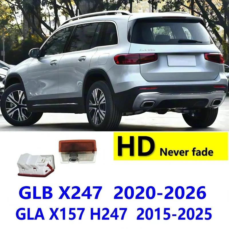 HD 2X Led Car Door Projector Light Accessories For Mercedes Benz Class GLA X156 H246 GLB X247 GLB200 GLB250 GLB 35 Amg 2020-2026