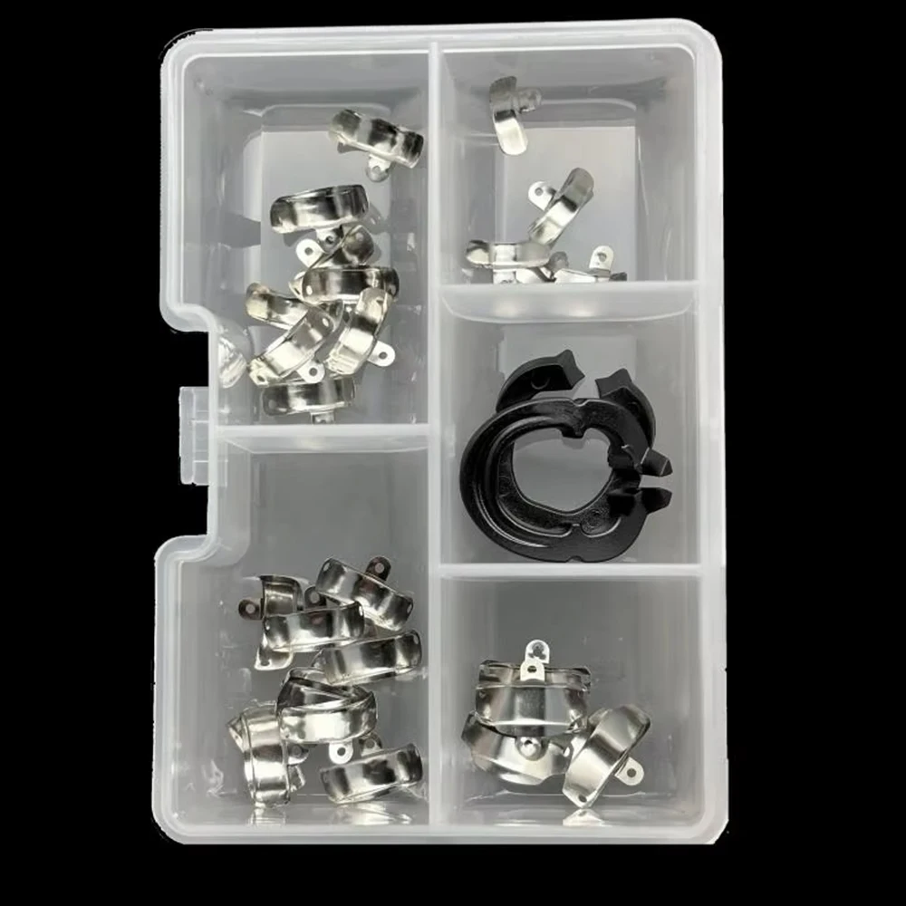 

Dental Metal Matrix Bands & Resin Clamping Ring Set Sectional Contoured Matrix System for Molar Restoration Dentist Tools