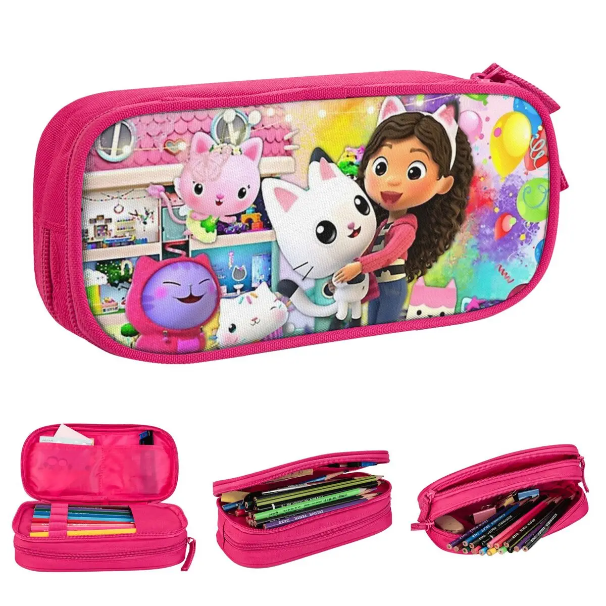 Gabby DollHouse Pencil Case Pen Bags for Student Large Storage Students School Gifts Pencil Box