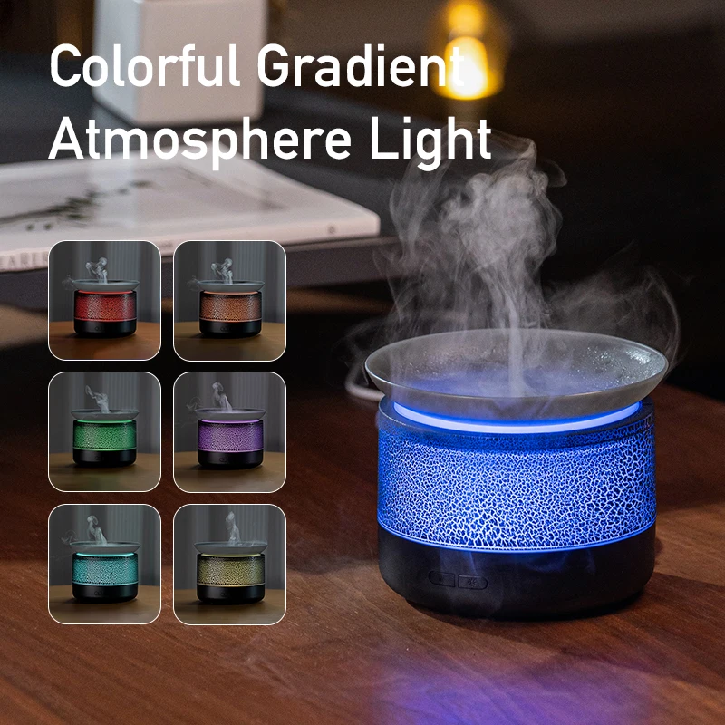 VIssko Sea of Cloud Mist Function Essential Oil Aroma Diffuser Flame Air Humidifier 200ml Led Essential Oil Flame Lamp Difusor