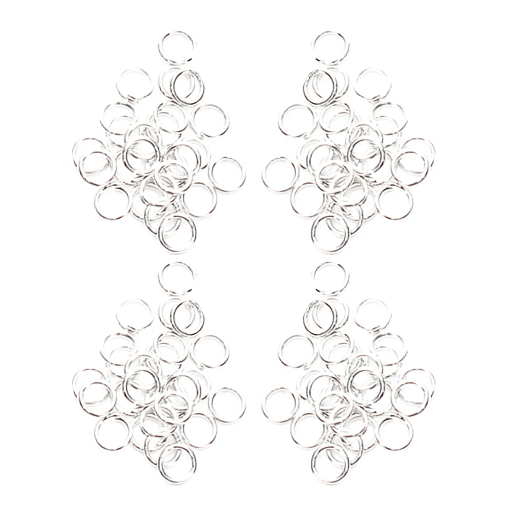 

180pcs Round Shape Hair Ring Metal Eyelets Open Jump Rings Lobster Clasps for Bracelet Jewelry Craft Durable Alloy Consistent