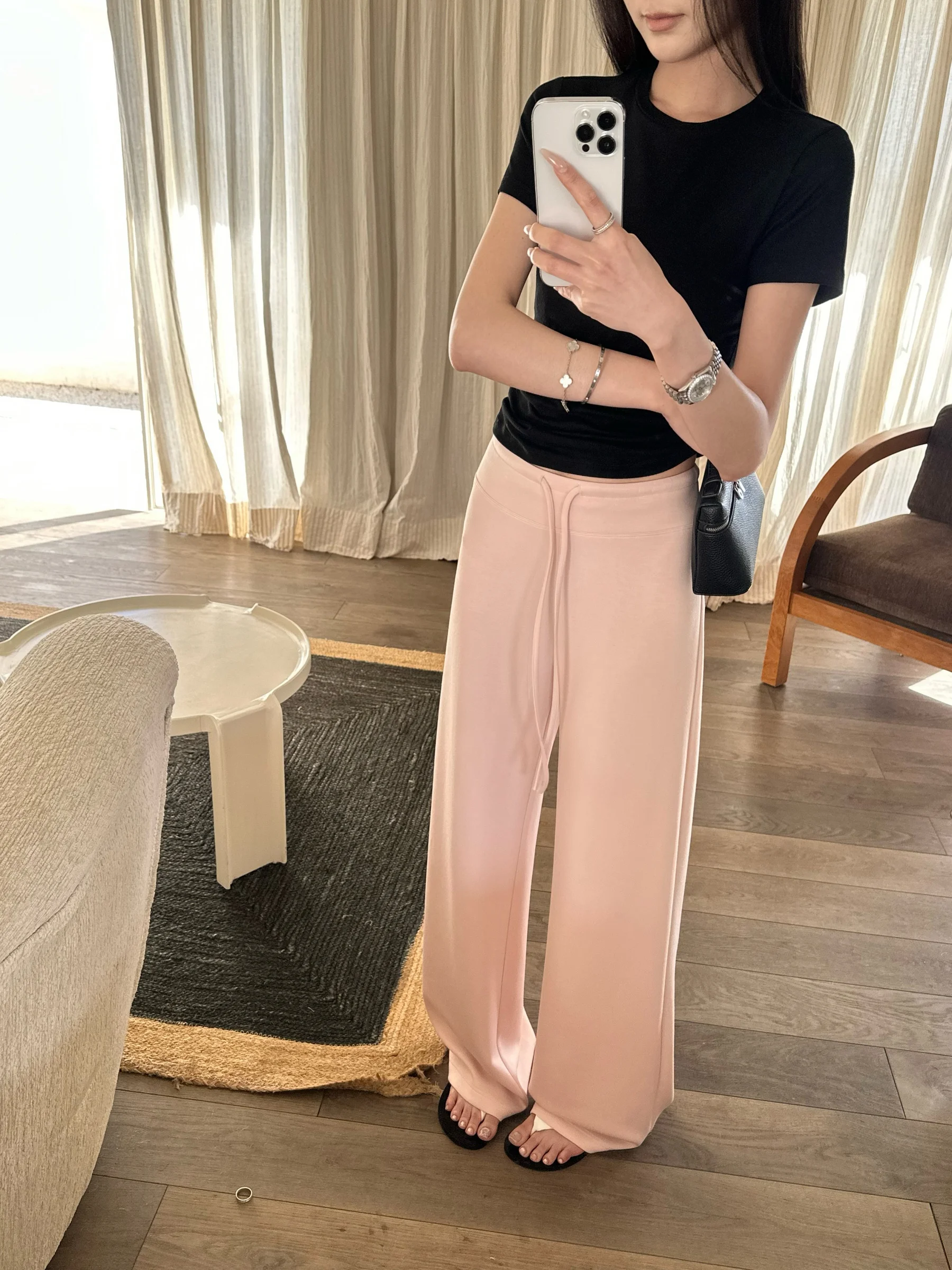 

Брюки 5werkwen Modal Air Drape с двойным поясом, свободные, прямые, повседневные, для работы, простые, однотонные