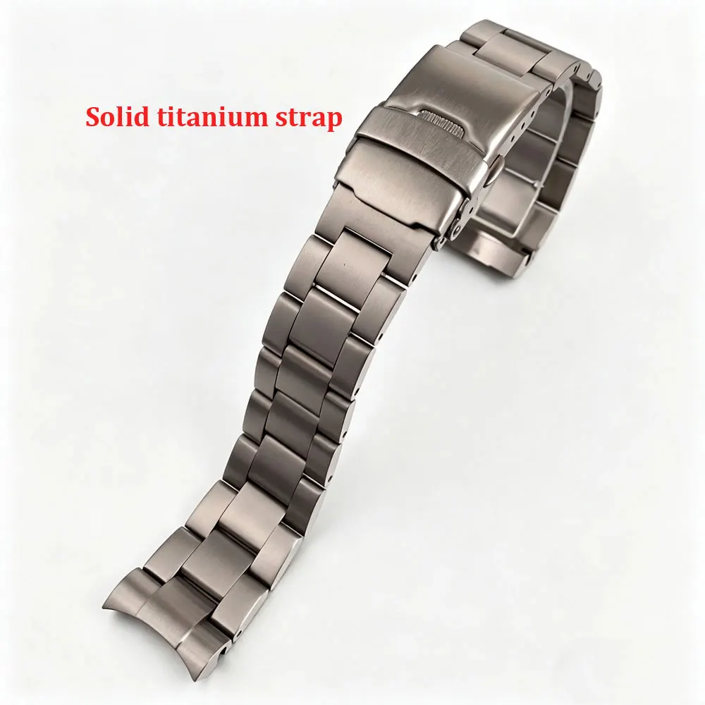 20mm Ultralight Solid Titanium Watch Bracelet With Double Locking Deployant Clasp Fit For 40mm Classic Diving Watch Replacement