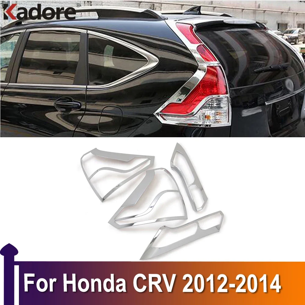 For Honda CRV CR-V 2012 2013 2014 Chrome Rear Tail Light Lamp Cover Trims Taillight Frame Car Exterior Accessories