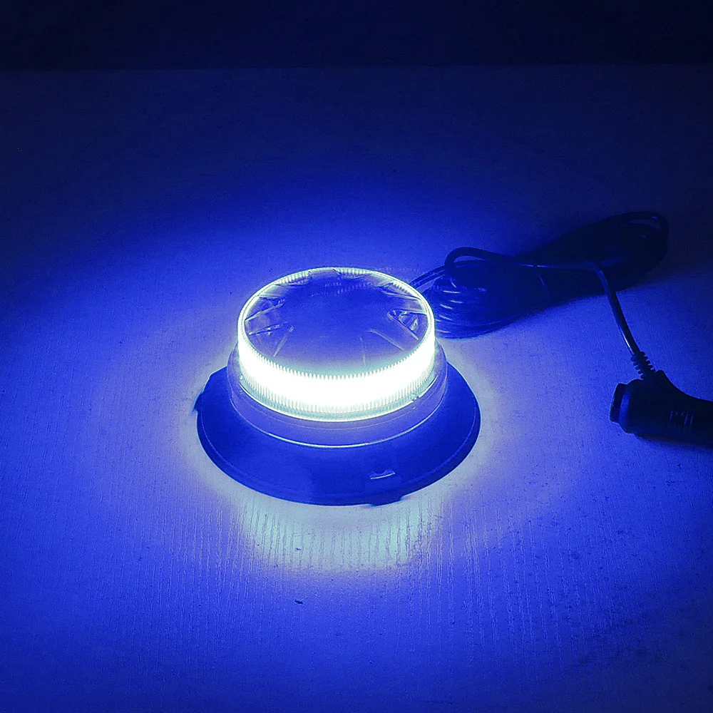 Luz estroboscópica intermitente giratoria LED azul, lámpara de advertencia de camión de bomberos de emergencia, indicador de señal magnética, luces de baliza para 12-24V, nuevo