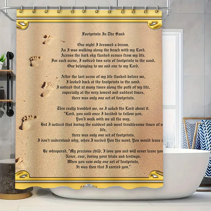 

Следы в песке, набор занавесок для душа в ванной комнате с металлическими кольцами, домашний декор, настенное искусство, водостойкая ткань с принтом на заказ Wa