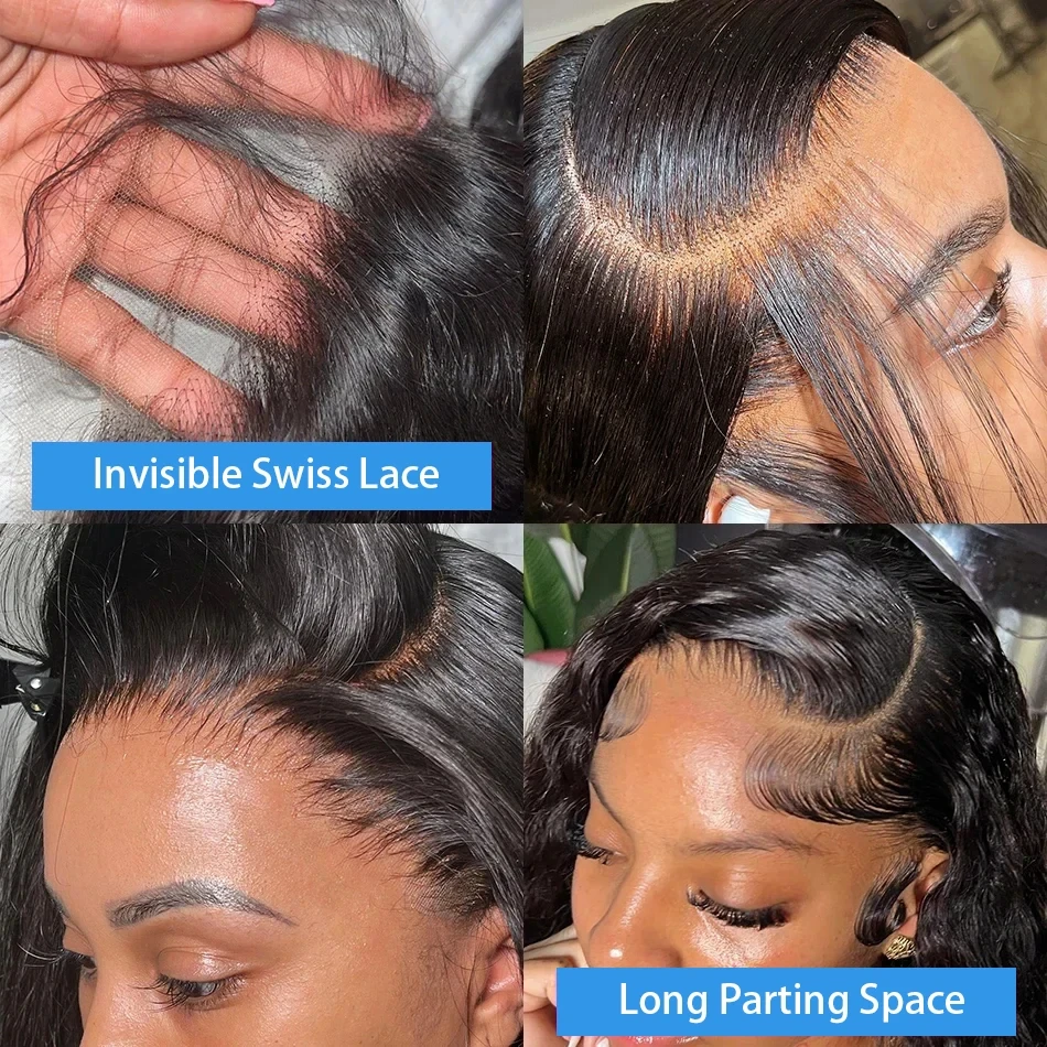 Lafino 200% Density Body Wave Lace Front Wig 13x6 Loose Body Wave 13x4 Lace Front Wigs Black Wig Human Hair 40 Inch Brazilian image 3