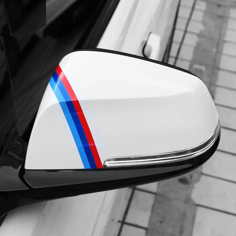 AliExpress NONE 2Pcs Tricolor Stripe Waterproof Sticker, Vinyl Decal for Car Side Mirror Body Decor