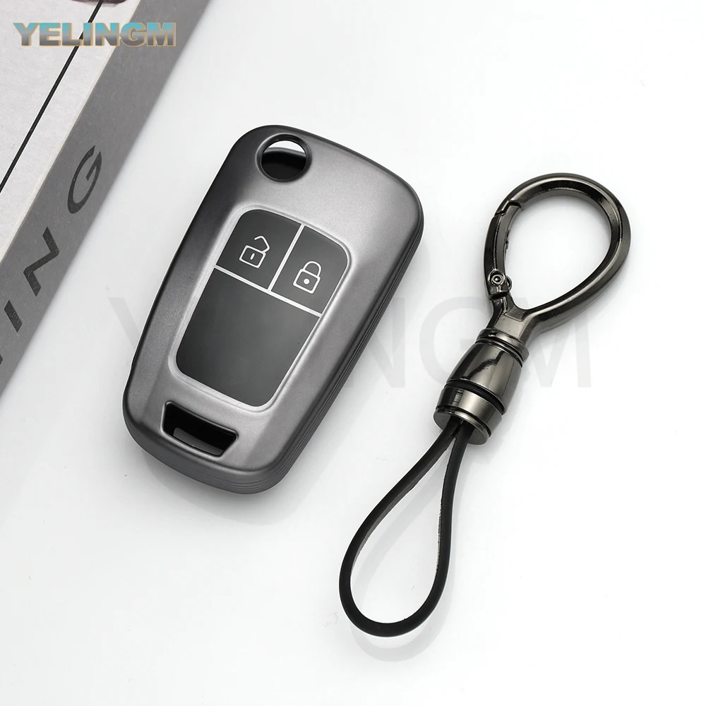 Titangraue Autoschlüsselhülle für Chevrolet Cruze Aveo Trax Sail Malibu Captiva Opel Vauxhall Astra J Corsa Insignia Mokka