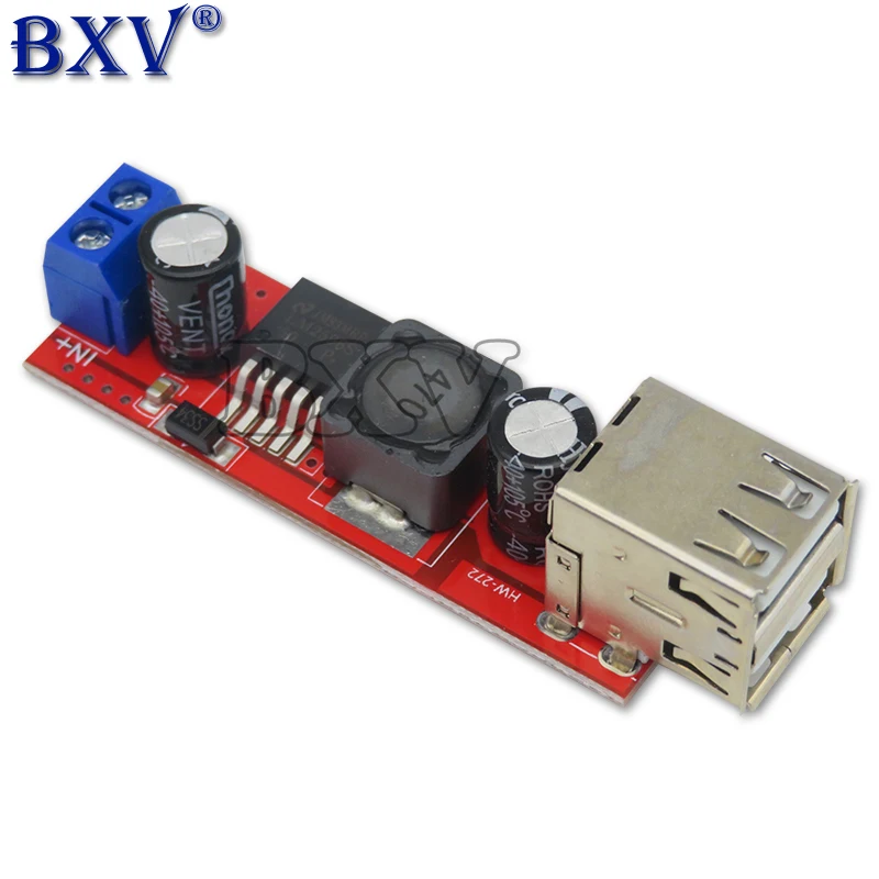 DC 6V-40V To 5V 3A DC-DC Step Down Converter Module Double USB Charge For Vehicle Car Charger LM2596 Dual Two USB