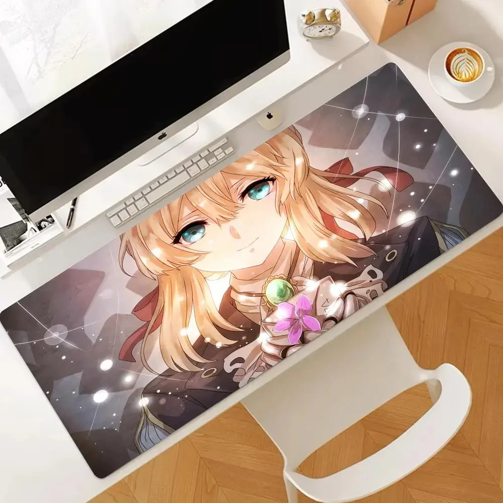 V_violet E_evergarden Anime Mouse Pad Laptop  Anti-slip Rubber Mousepad Printing Pattern Mause Pads Large Computer Keyboard Mat