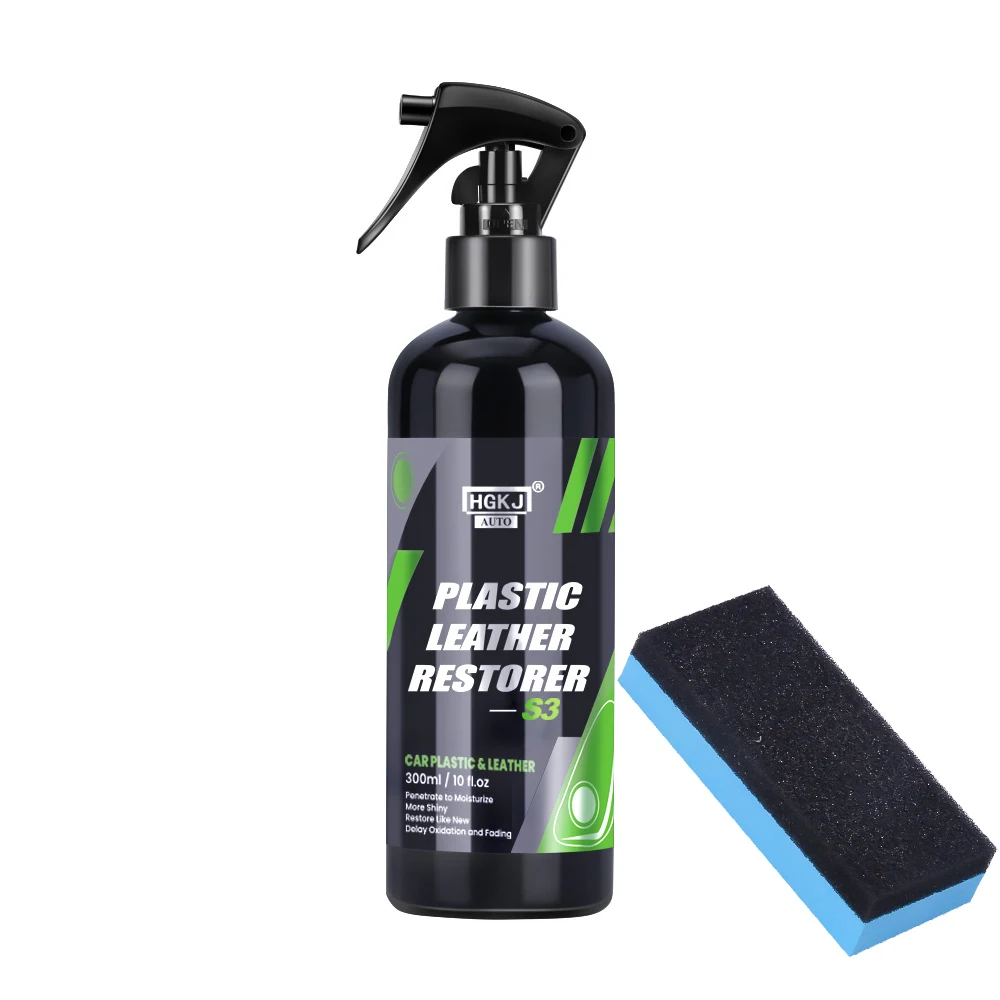 

300ml Car Plastic Restorer Polish Leather Cleaner Spray Back To Black Gloss Interior Plastic Renovator Car Accessorie