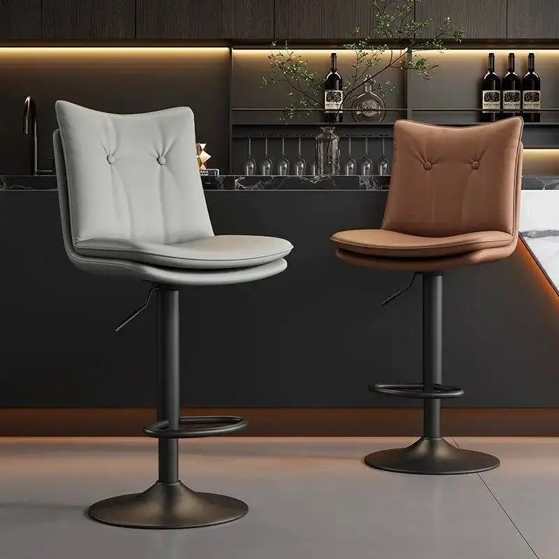 

Customizable Moderna semplice schienale sollevabile nordico sedia da bar girevole sgabello alto lussuosa sedia da isola per ospi