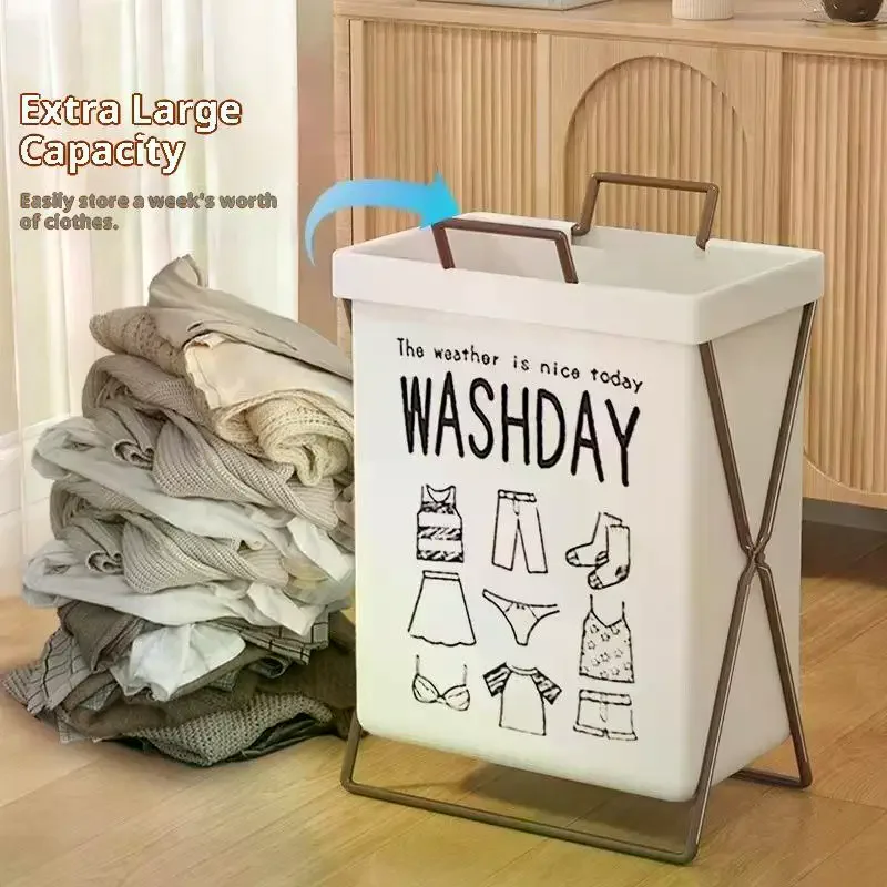 

1PC Large Capacity Dirty Clothes Basket Folding Storage Laundry Storage Box With Handle Foldable Storage Bag