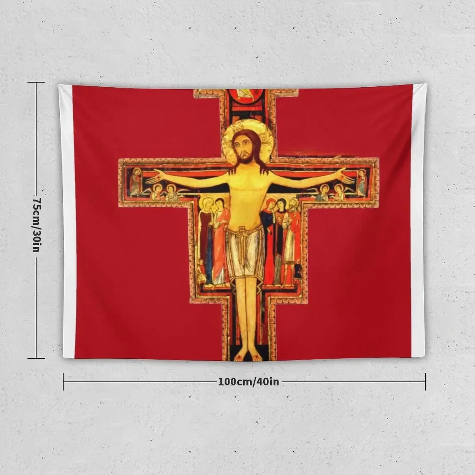 San Damiano Crucifix St Francis of Assisi Tapestry Korean Room Decor Room Decor Aesthetic Tapestry