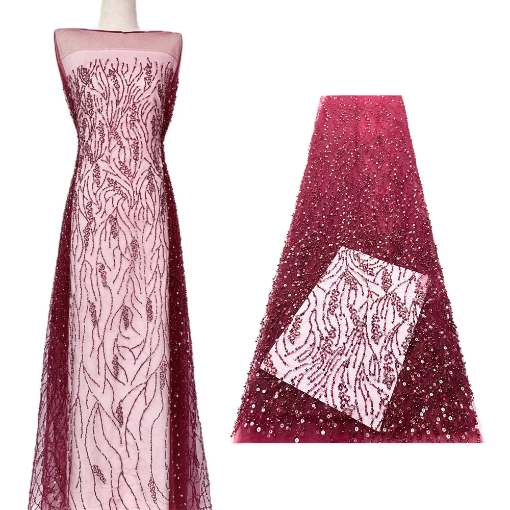 

Африканская сетчатая кружевная ткань ручной работы, нигерийская французская тюль с блестками, кружевная ткань, свадебное платье