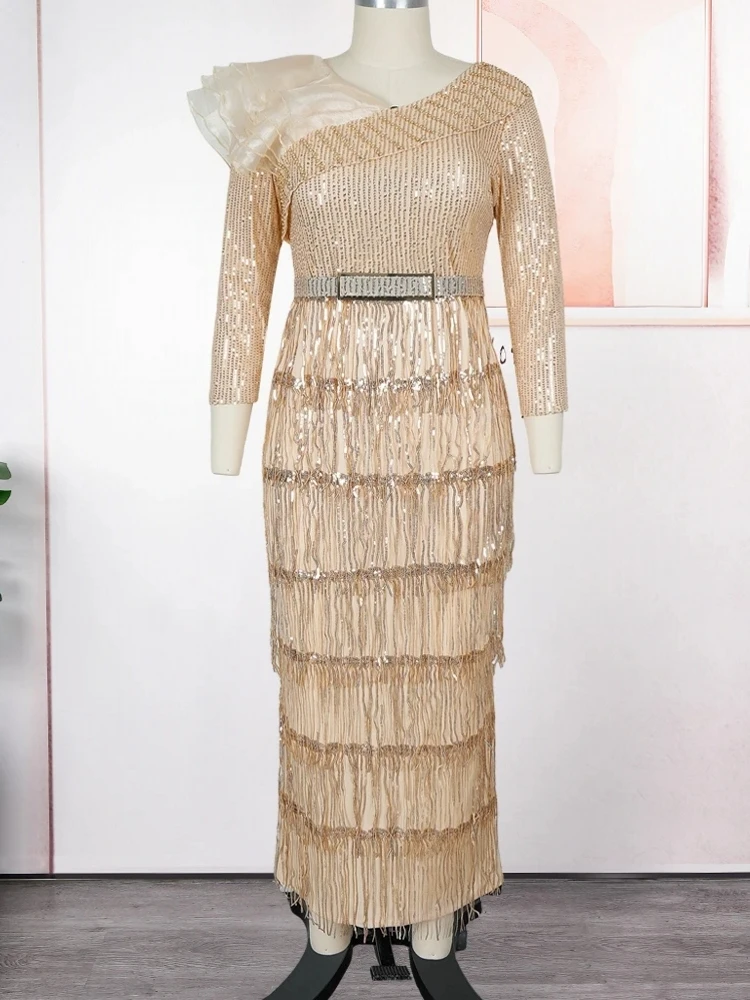 

African Dresses For Women Vetement Femme Dashiki Abaya Tassel Maxi Dress Africa Clothes Dashiki Ankara Dresses Autumn New