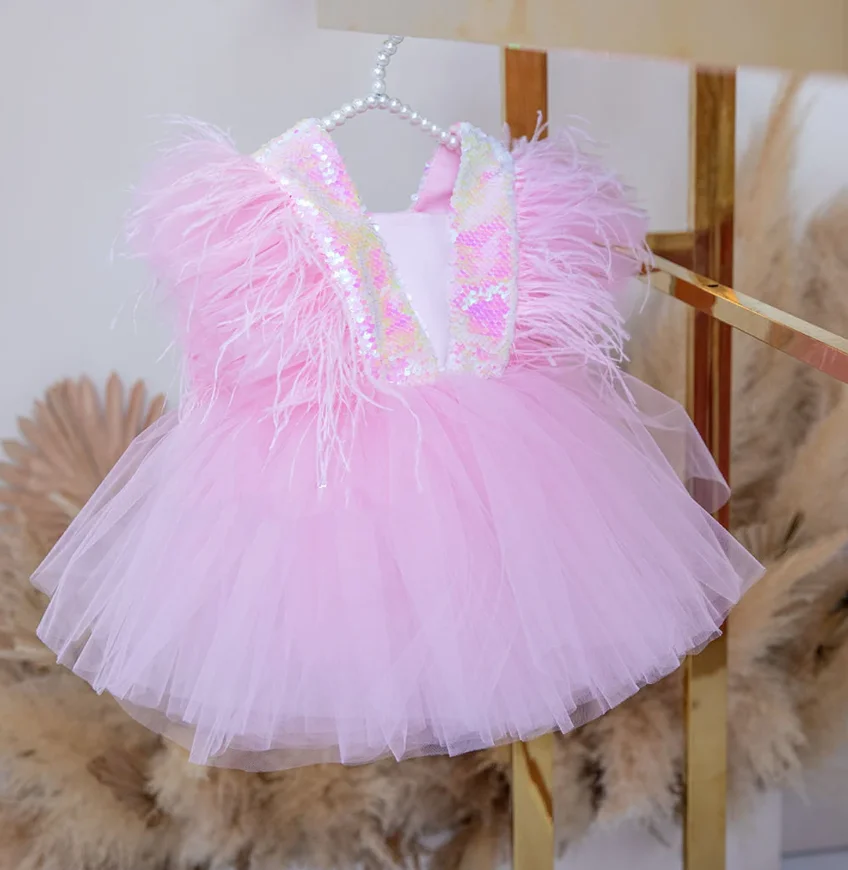 0-12-year-old Luxurious and Elegant Girl Princess Dress Birthday Anniversary Celebration Fluffy Dress Model Art Performance